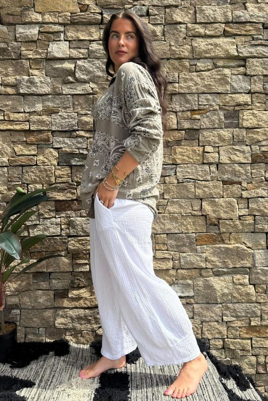 Cala Cushion Cotton Bandana Relaxed Shirt Mocha